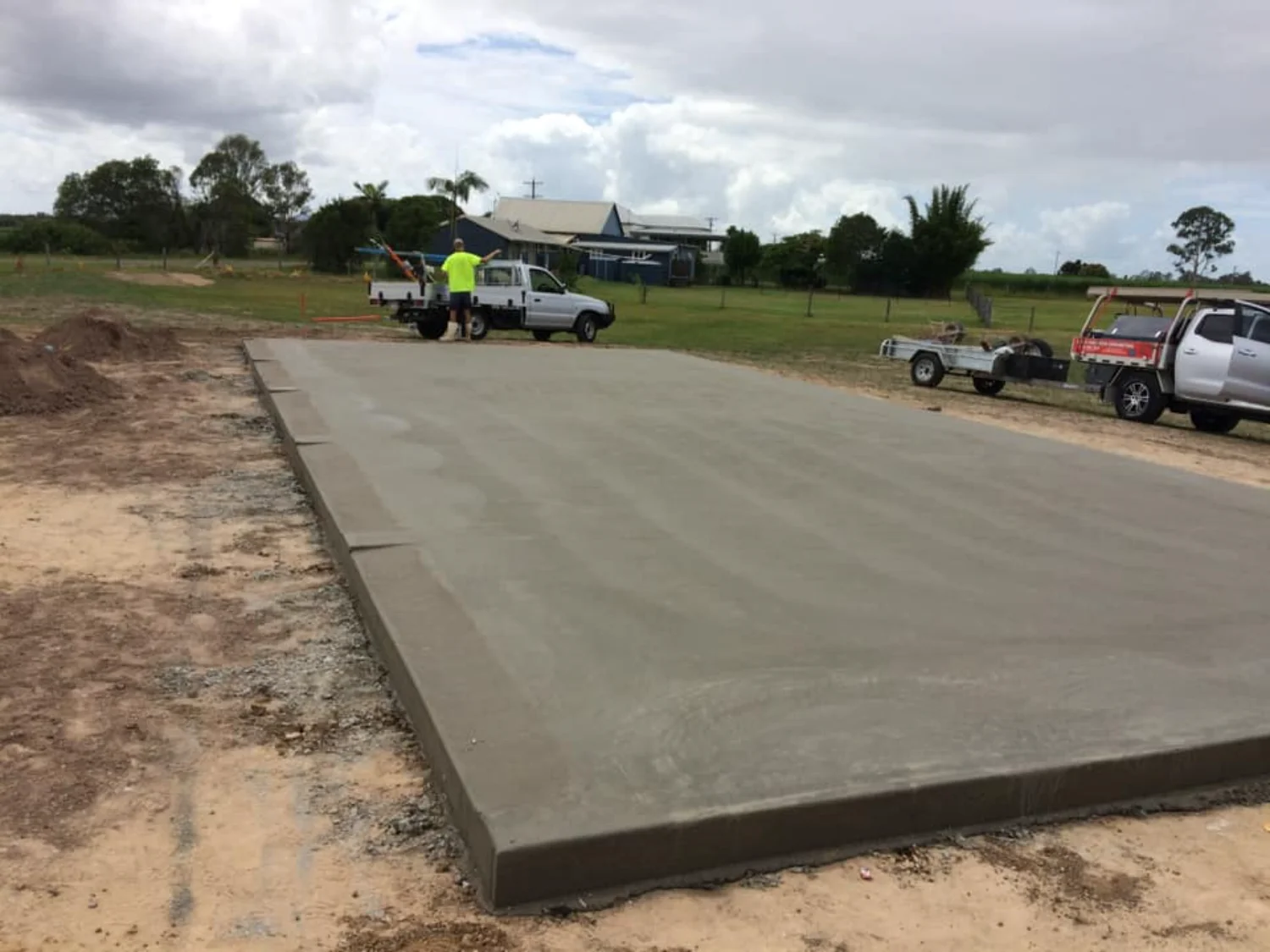 Concrete shed slab installed by the Mark Holstein Concreting team
